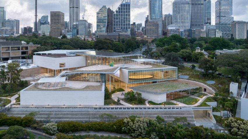 Aerial view of Sydney Modern by SANAA