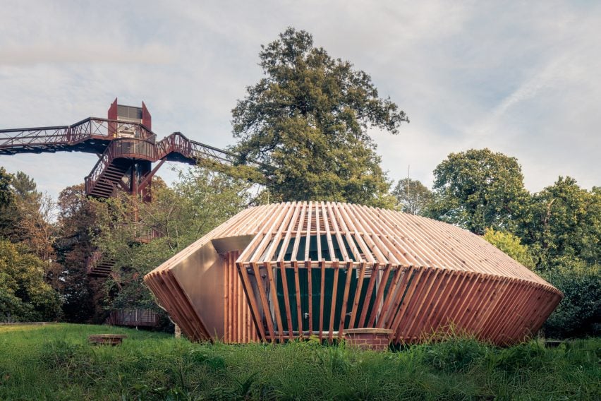 Timber enclosure by Hugh Broughton Architects