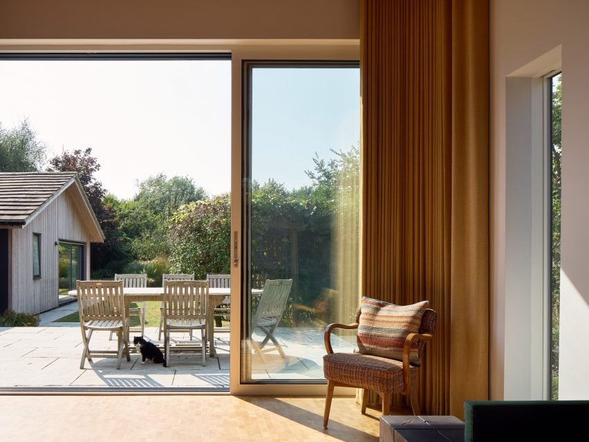 Wooden interior of Suffolk holiday home