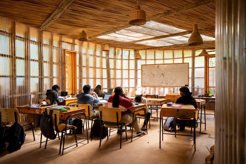 Classroom interior at Nairobi Waldorf School by Urko Sánchez Architects